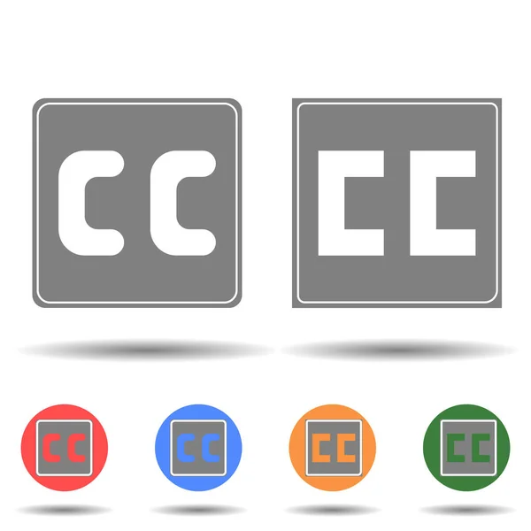 Creative Commons Icon Vector Logo Isoliert Auf Dem Hintergrund — Stockvektor