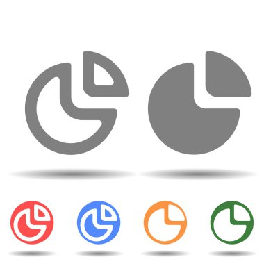 Arkaplanda doldurulmuş ve boş yuvarlak çizelge simgesi vektör logosu izole edildi