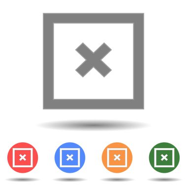 Arkaplanda dikdörtgen kapalı işaret simgesi vektör logosu izole