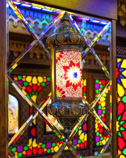 Arabic lantern in the interior, Ramadan background