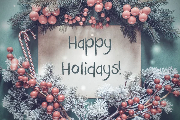 Weihnachtsgirlanden, Tannenzweige, Schneeflocken, frohe Feiertage — Stockfoto