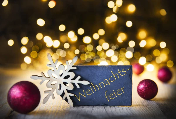 Hintergrund, Lichter, Text Weihnachtsfeier bedeutet Weihnachtsfeier — Stockfoto