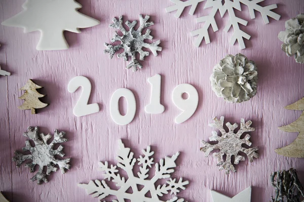 Plochý Lay, dopisy s 2019 pro šťastný nový rok, rám — Stock fotografie
