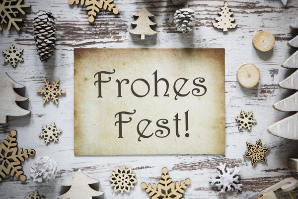 Rustikale Dekoration, Papier, Froschfest bedeutet frohe Weihnachten — Stockfoto