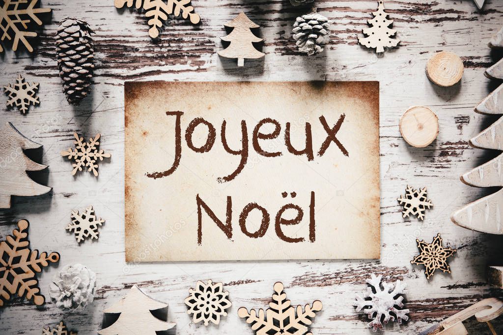 Nostalgic Christmas Decoration, Paper, Joyeux Noel Means Merry Christmas