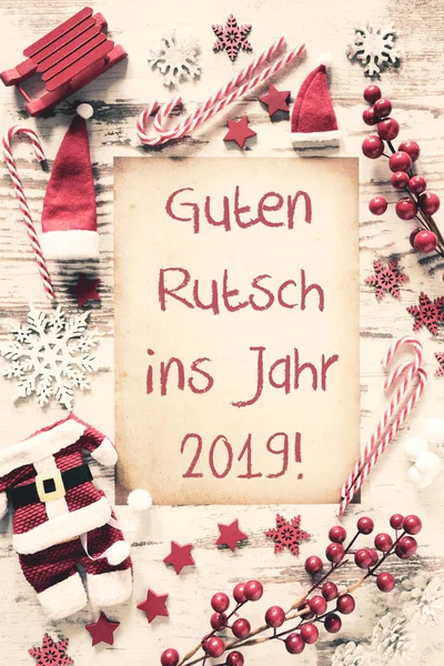 Νοσταλγικά Χριστούγεννα επίπεδη Lay, εξερευνητικό Rutsch 2019 σημαίνει ευτυχισμένο το νέο έτος — Φωτογραφία Αρχείου