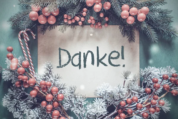 クリスマス ガーランド、モミの木の枝、ダンケ是非とも宜しく — ストック写真