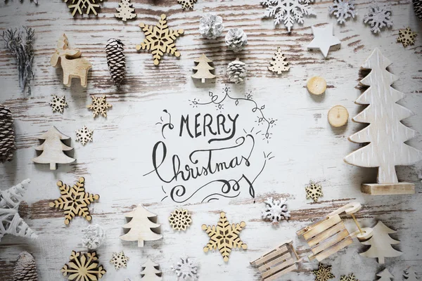 Lay piatto, Decorazione natalizia, Calligrafia Buon Natale — Foto Stock