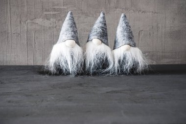 Gray Gnomes, Cement, Copy Space For Advertisement clipart