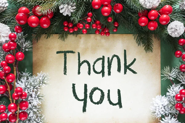 Köknar ağacı dalı, metin teşekkür ederim gibi Noel dekorasyon