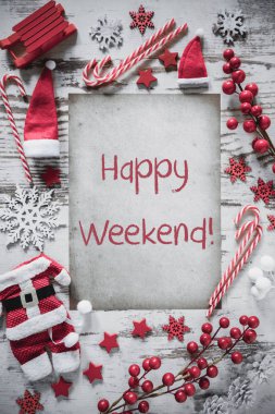 Noel düz yatıyordu, dikey kağıt, mutlu hafta sonu