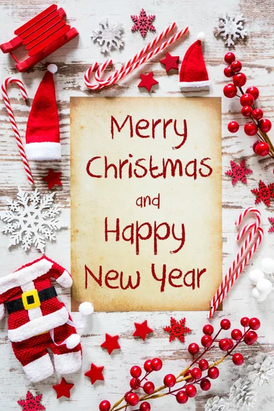 Bright Christmas Flat Lay, Feliz Navidad y Feliz Año Nuevo —  Fotos de Stock