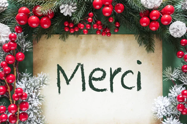 Décoration de Noël comme branche de sapin, Merci signifie merci . — Photo