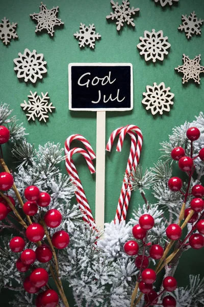 Retro Black Christmas Sign, Lights, God Jul betyr God Jul – stockfoto