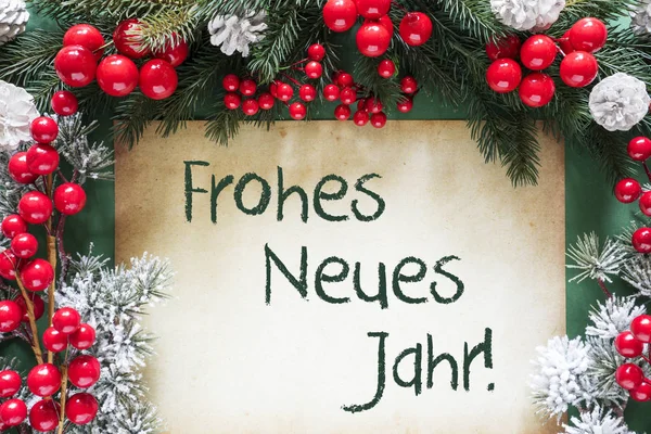 Decorazione di Natale, Frohes Neues Jahr significa felice anno nuovo — Foto Stock