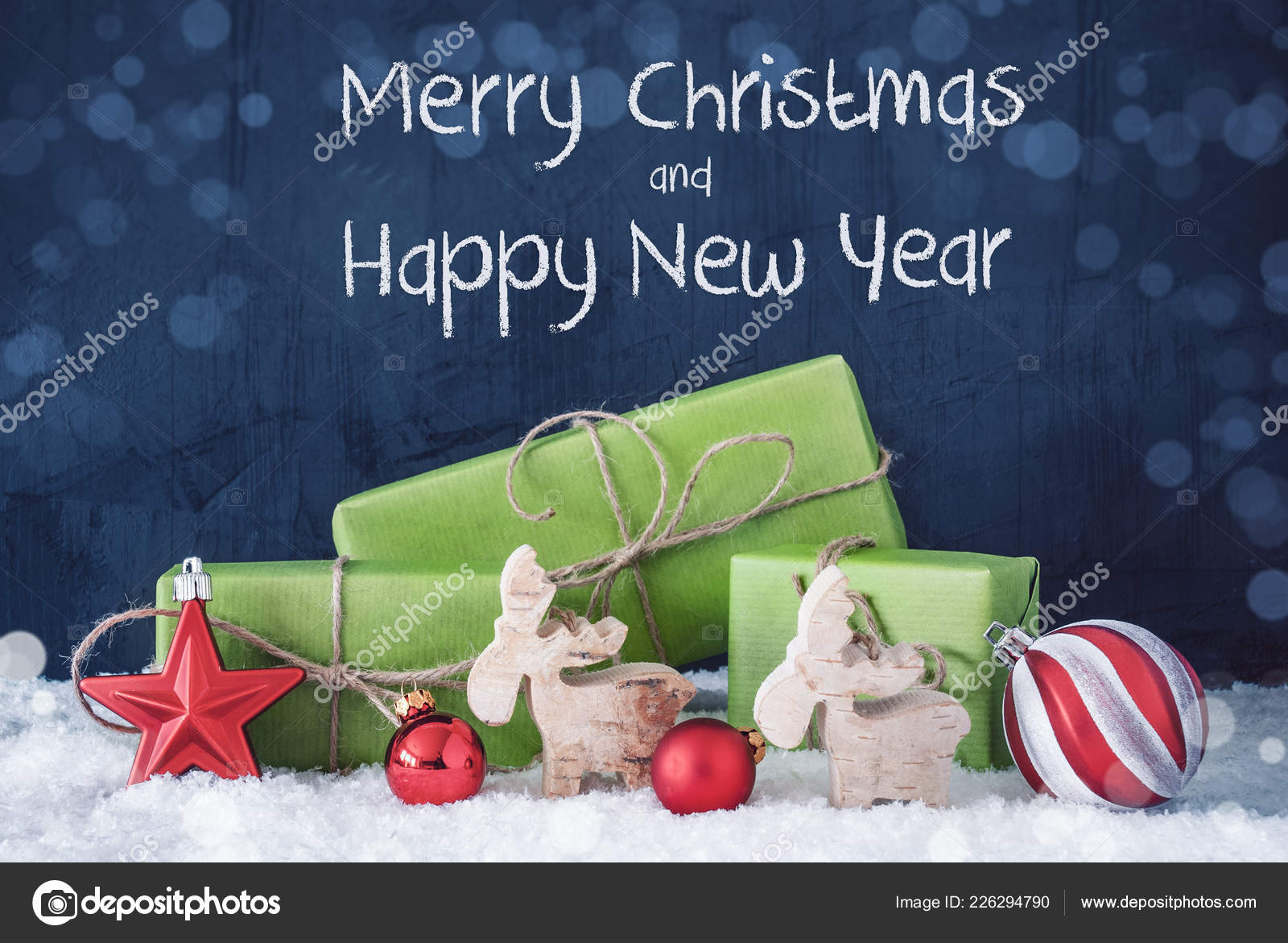 Green Christmas Gifts Snow Merry Christmas And Happy New Year Stock Photo C Nelosa Green Christmas Gifts Snow Merry Christmas And Happy New Year Stock Photo C Nelosa