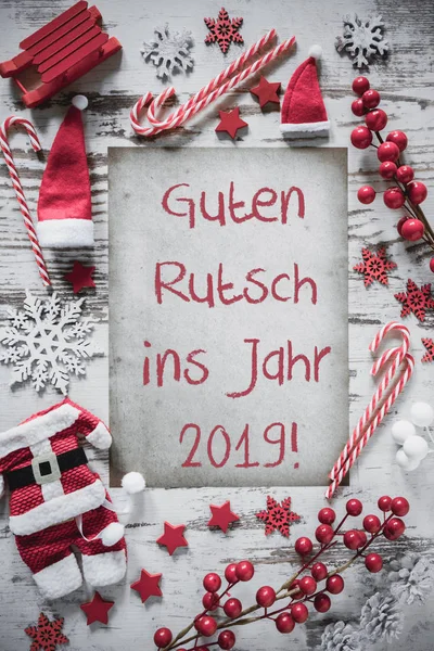크리스마스 플랫 누워, Guten Rutsch 2019 의미 새 해 복 많이 받으세요 — 스톡 사진