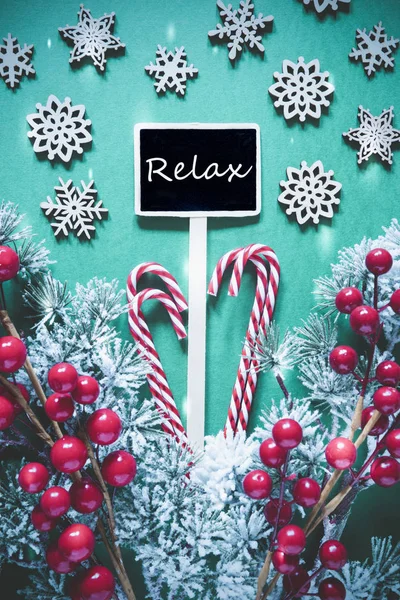 Vertical Black Christmas Sinal, Luzes, Texto Inglês Relaxe — Fotografia de Stock