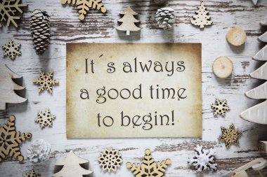 Rustik Noel dekorasyonu, kağıt, teklif her zaman iyi vakit Begin