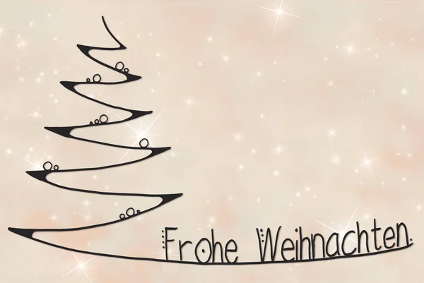 Tree, Frohe Weihnachten Means Merry Christmas, Pink Background — Stock Photo, Image