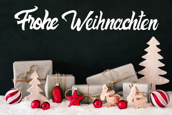 크리스마스 장식, 서 예 Frohe Weihnachten 메리 크리스마스 의미 — 스톡 사진