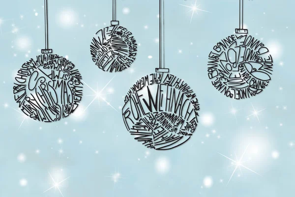 Vánoční strom Ornament Ball, světle modré pozadí — Stock fotografie