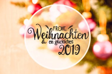 Bright bulanık hat Glueckliches 2019 Rose topları, mutlu 2019 anlamına gelir.