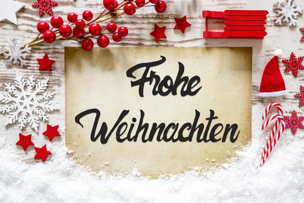 Világos díszítéssel, kalligráfia Frohe Weihnachten azt jelenti, hogy boldog karácsonyt — Stock Fotó