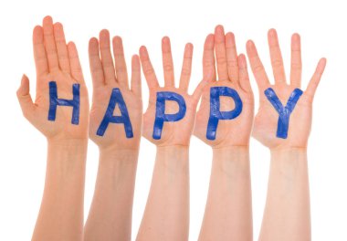 Birçok eller bina İngilizce mutlu, sözcük izole