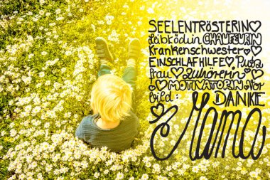 Sarışın çocuk, Daisy, hat Danke anne anlamına gelir teşekkürler anne