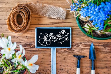 Bahar çiçek, işareti, hat Danke anlamına gelir teşekkürler