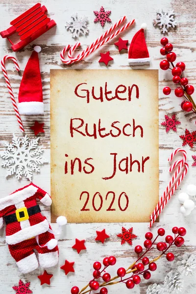 Φωτεινό χριστουγεννιάτικο διαμέρισμα, Guten Rutsch 2020 σημαίνει ευτυχισμένο το νέο έτος — Φωτογραφία Αρχείου