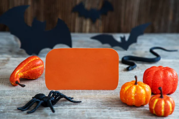 Etikett med kopierings utrymme, Scarry skräck Halloween dekoration — Stockfoto