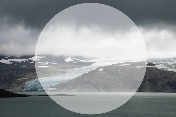 Glaciar, Lago, Copiar espacio, Hermoso paisaje de Noruega —  Fotos de Stock