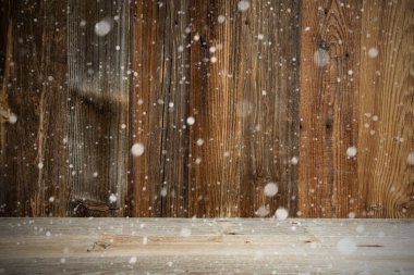 Kahverengi ahşap Vintage veya Rustik Arka plan veya Doku, Kar