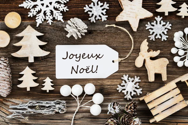 Etikett, ram, dekoration, Joyeux Noel innebär God Jul — Stockfoto