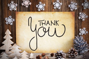 Noel Dekorasyonu ve Kaligrafi ile Eski Kağıt Teşekkürler