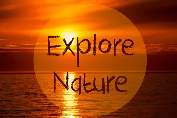 Océan romantique Coucher de soleil, Lever de soleil, Texte Explorer la nature — Photo
