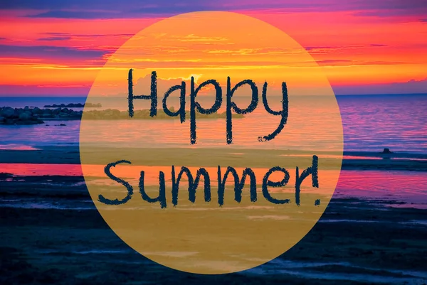 スウェーデン海での夕日や日の出、テキスト｜Happy Summer — ストック写真
