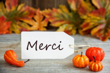 Etiket, Merci 'nin anlamı Teşekkür ederim, Balkabağım ve Gider