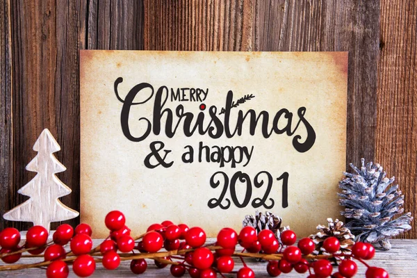 Decoración de Navidad, Papel Feliz Navidad y Feliz 2021 —  Fotos de Stock
