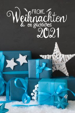 Turquois Hediye, Kar, Glueckliches 2021 Mutlu 2021, Star