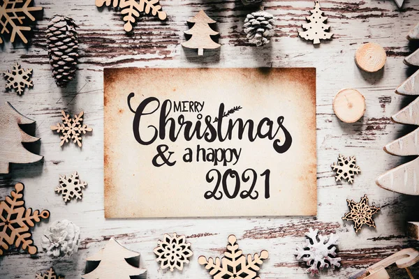 Tahta Beyaz Noel Süslemesi, Mutlu Noeller ve Mutlu 2021