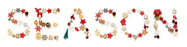Renkli Noel Dekorasyonu Mektup Geliştirme Kelime Sezonu