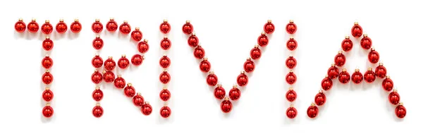 Red Christmas Ball Ornament Budowanie Worda Ciekawostki — Zdjęcie stockowe