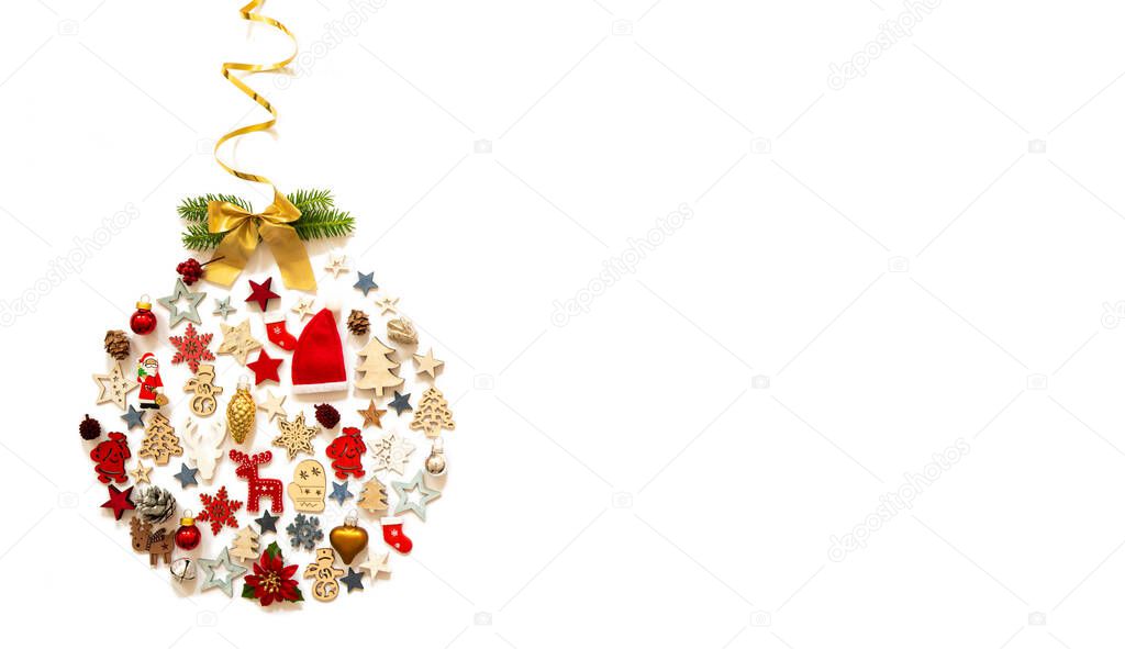 Christmas Ball, Decoration And Ornament, Copy Space, Isolated Background