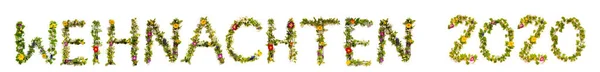 Flower And Blossom Letter Building Word Weihnachten 2020 Means Christmas 2020 — Stock Photo, Image