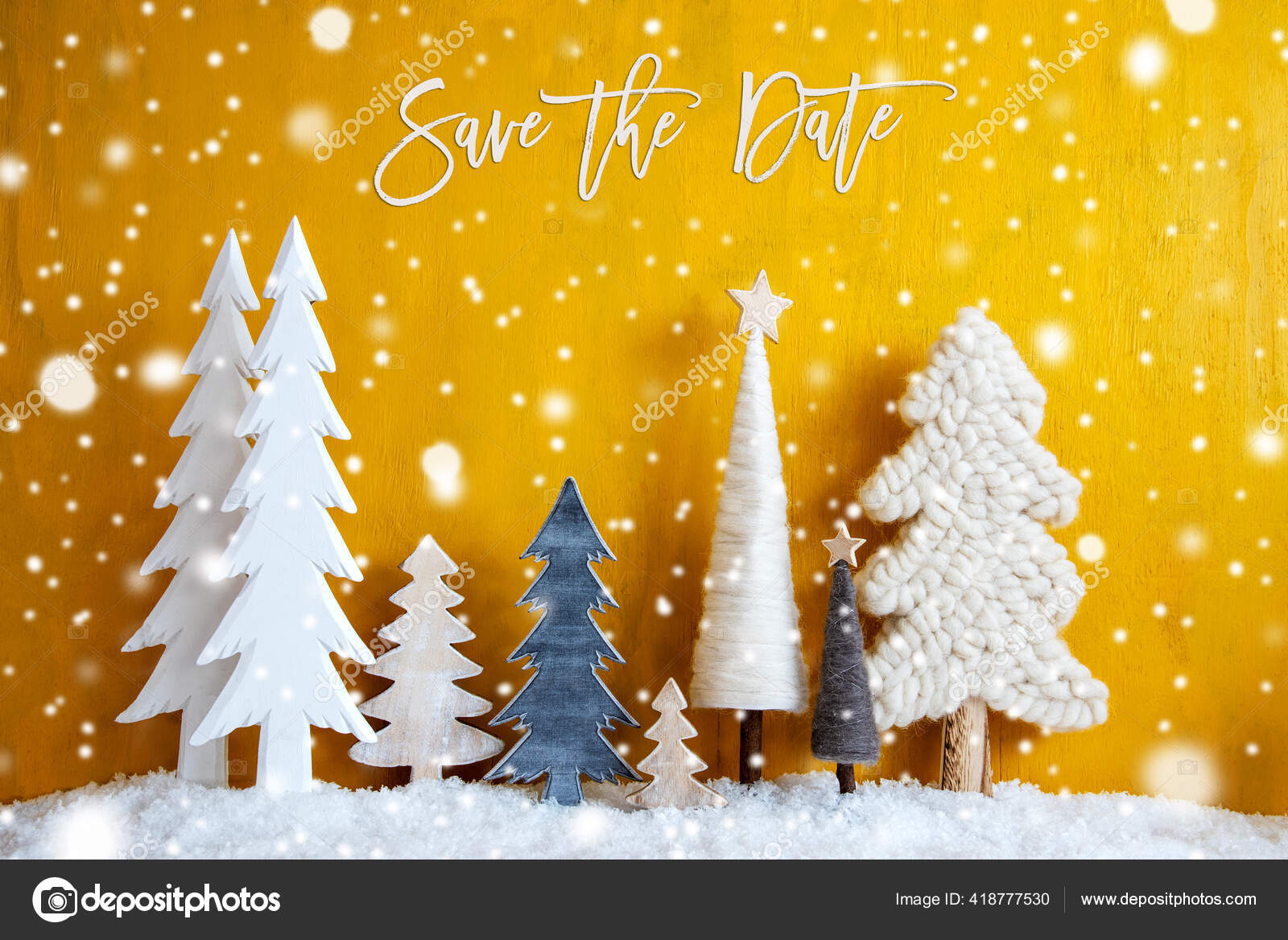 クリスマスツリー 雪の結晶 黄色の背景 保存日 ストック写真 C Nelosa クリスマスツリー 雪の結晶 黄色の背景 保存日 ストック写真 C Nelosa