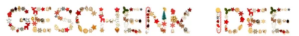 Barevné vánoční dekorace Dopis Building Geschenk Idea znamená Dárkový nápad — Stock fotografie