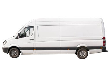 Beyaz Kargo van izole sol